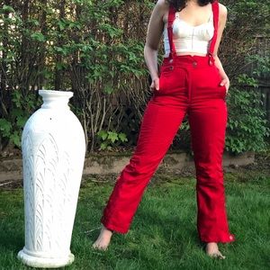 rare 90s vintage red spyder overall snow pants